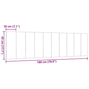 Cuscino Testiera-Cuscino per Testiera Hanko Tortora 180 cm in Tessuto