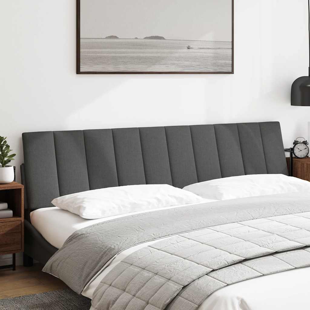 Cuscino Testiera-Cuscino per Testiera Hanko Grigio Scuro 200 cm in Tessuto