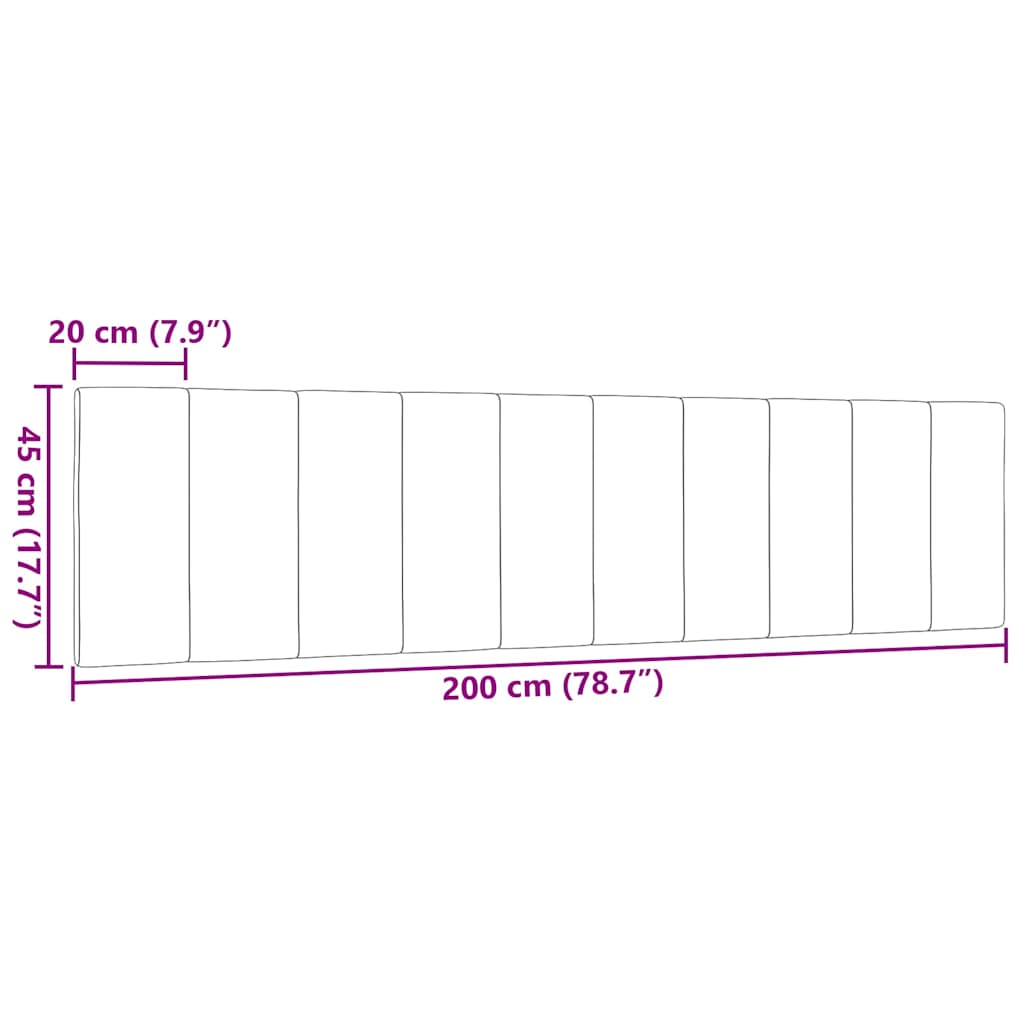 vidaXL Cuscino Testiera Marrone Scuro 200 cm in Tessuto