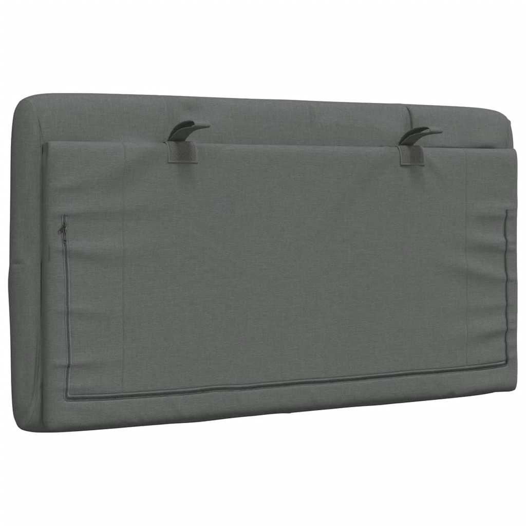 Cuscino Testiera-Cuscino per Testiera Grigio Scuro 80 cm in Tessuto