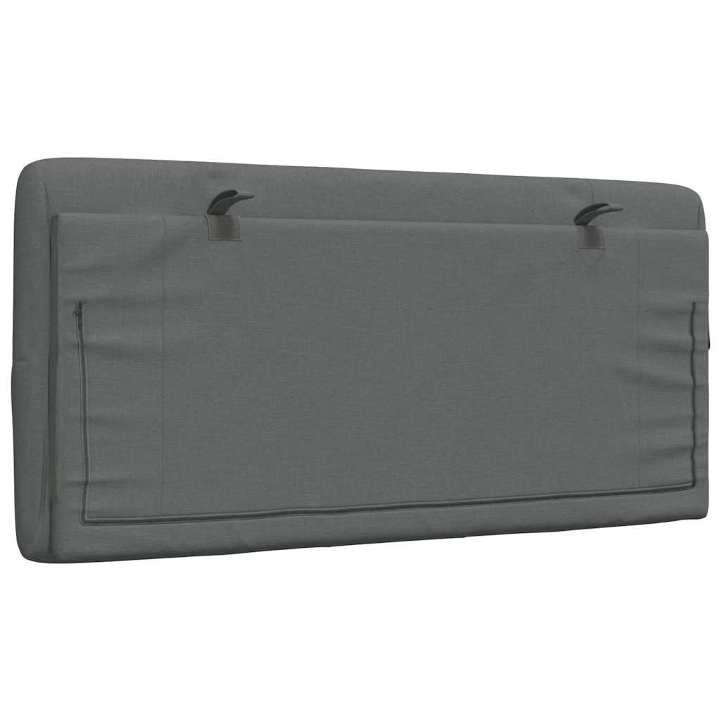 Cuscino Testiera-Cuscino per Testiera Grigio Scuro 100 cm in Tessuto