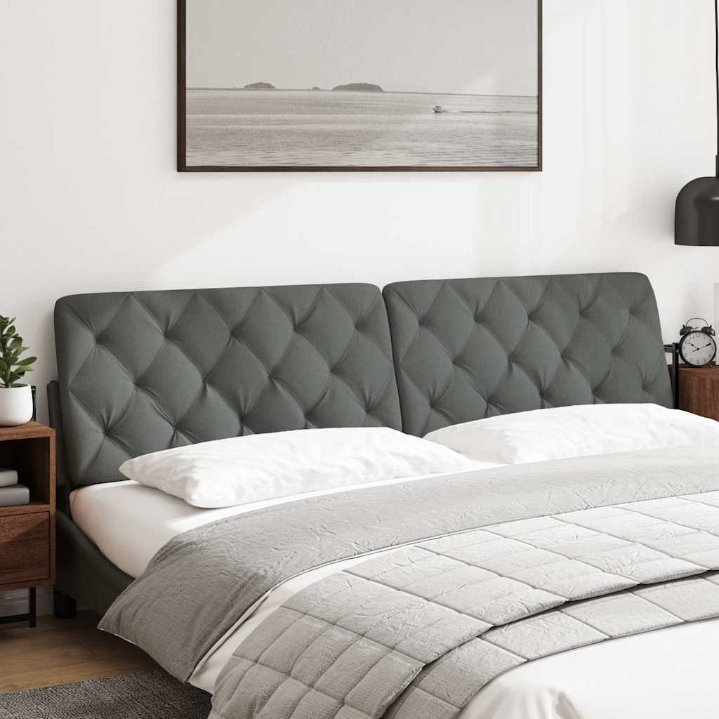 Cuscino Testiera-Cuscino per Testiera Grigio Scuro 200 cm in Tessuto