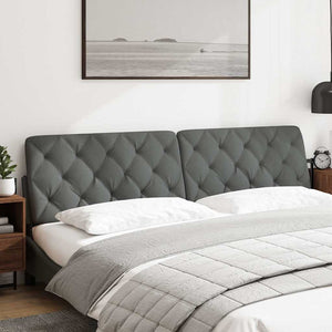 Cuscino Testiera-Cuscino per Testiera Grigio Scuro 200 cm in Tessuto