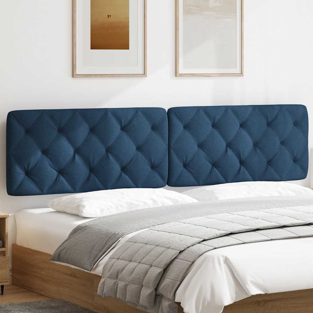 vidaXL Cuscino Testiera Blu 200 cm in Tessuto