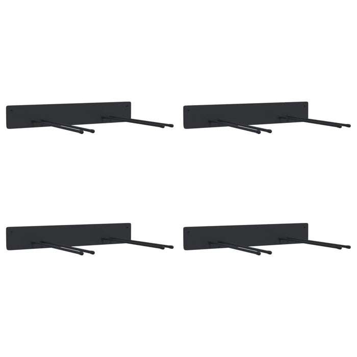 Portautensili da Giardino a Muro 4 pz Neri in Acciaio 3309654