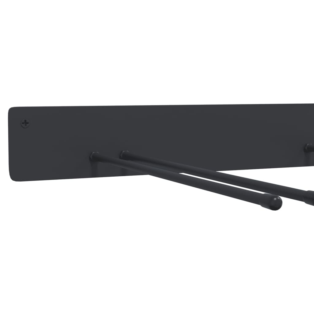 Portautensili da Giardino a Muro 4 pz Neri in Acciaio 3309654