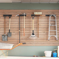 Portautensili da Giardino a Muro 4 pz Neri in Acciaio 3309654