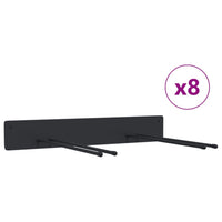 Portautensili da Giardino a Muro 8 pz Neri in Acciaio 3309655