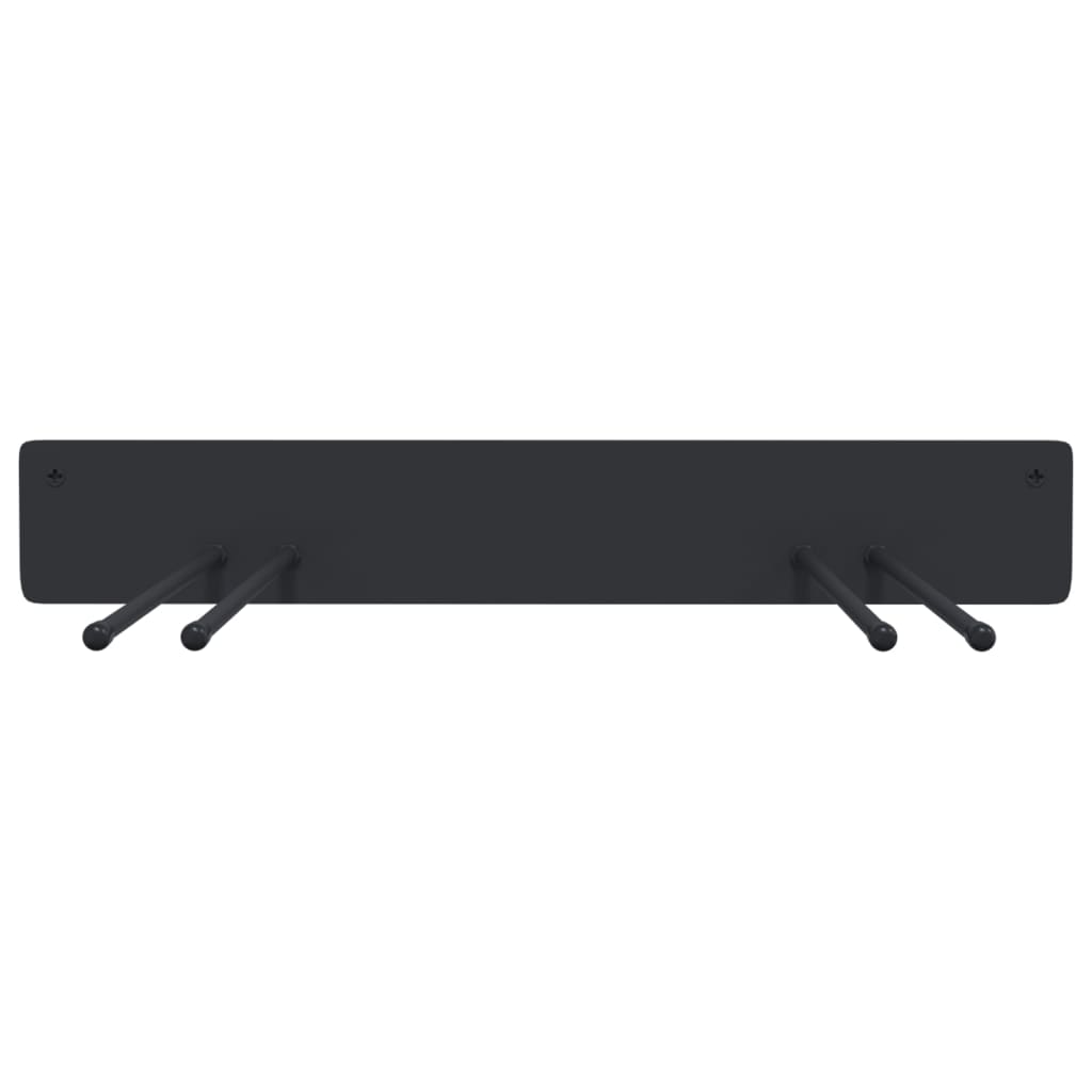 Portautensili da Giardino a Muro 8 pz Neri in Acciaio 3309655