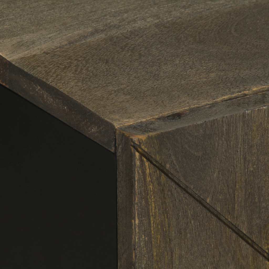 Set Mobili da Bagno 2 pz Nero in Legno Massello di Mango 3310000