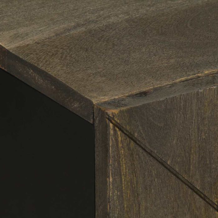 Set Mobili da Bagno 2 pz Nero in Legno Massello di Mango 3310000