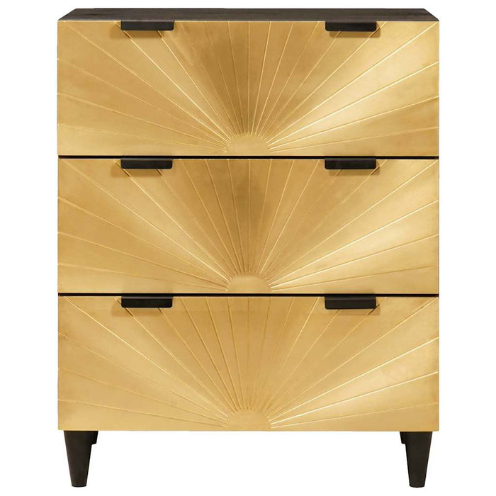 vidaXL Credenza 2 pcs Nero e Oro 60 x 33 x 75 cm