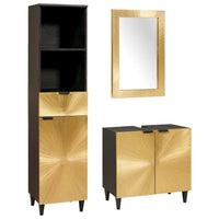 vidaXL Set di mobili per il bagno 3 pcs Nero e Oro 38 x 33 x 160 cm