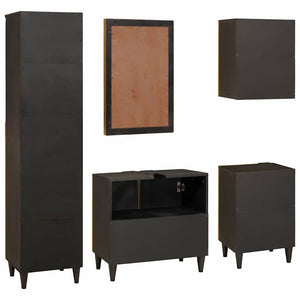 vidaXL Set di mobili per il bagno 5 pcs Nero e Oro 38 x 33 x 160 cm