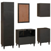 Set di mobili per il bagno 5 pcs Nero e Oro 38 x 33 x 160 cm 3310027