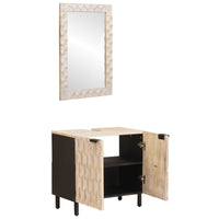 Set da Bagno Finitura Bianco Lavato Legno di mango massello 3310030