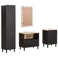 Set da Bagno Finitura Bianco Lavato Legno di mango massello 3310032