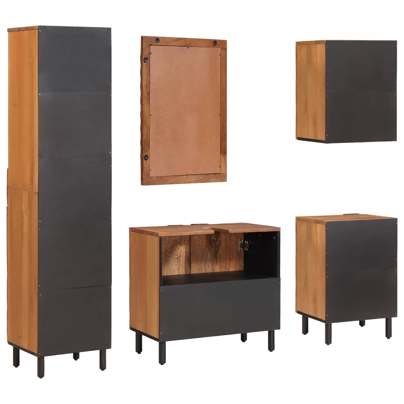 Set da Bagno Acacia Marrone Winish Legno di mango massello 3310039