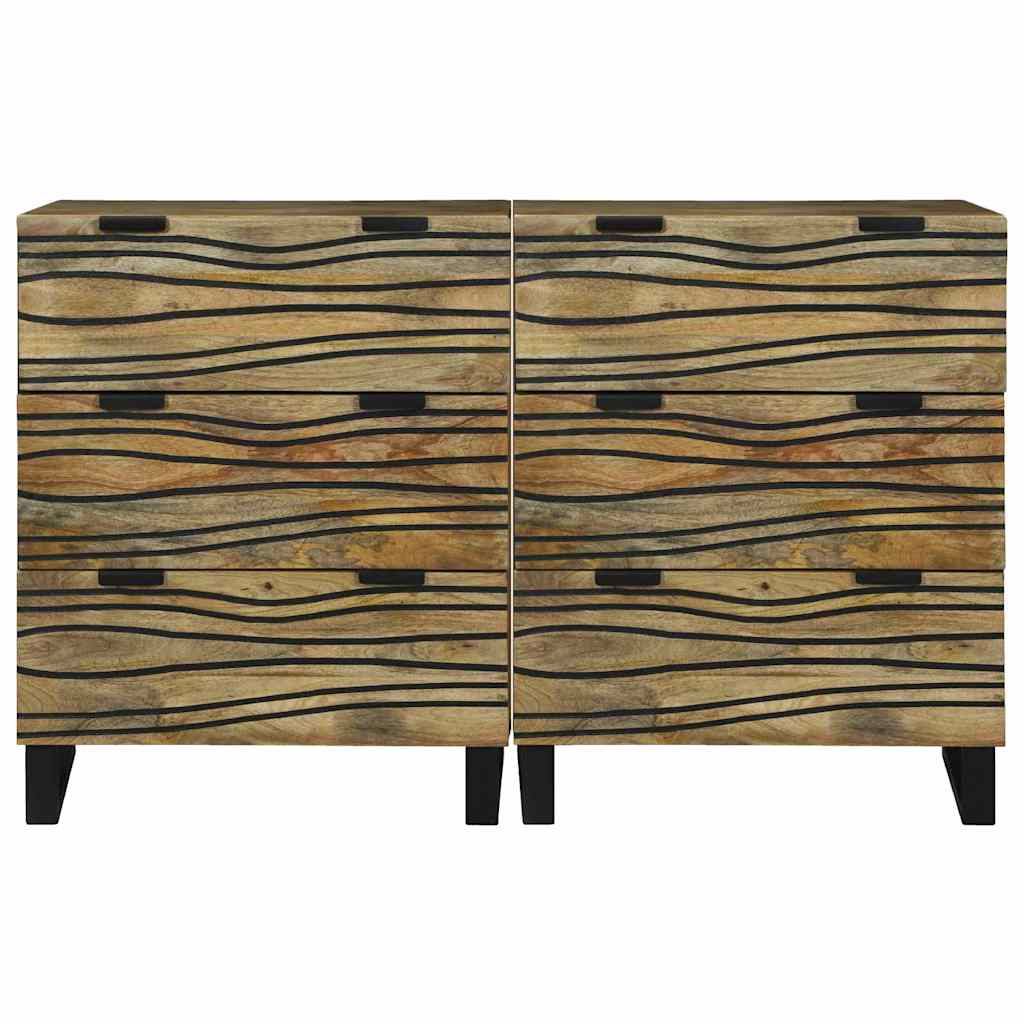 vidaXL Sideboards con cassetto 2 pcs Marrone 60 x 33.5 x 75 cm