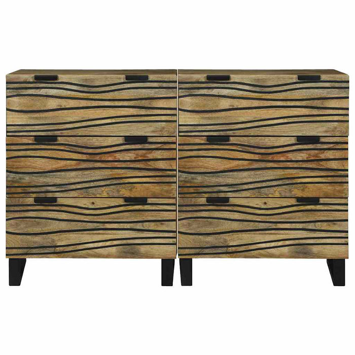 vidaXL Sideboards con cassetto 2 pcs Marrone 60 x 33.5 x 75 cm