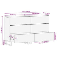 vidaXL Sideboards con cassetto 2 pcs Marrone 60 x 33.5 x 75 cm