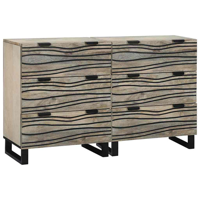 vidaXL Sideboards con cassetto 2 pcs Bianco 60 x 33.5 x 75 cm