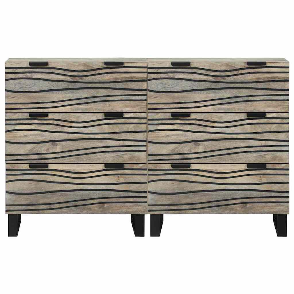 vidaXL Sideboards con cassetto 2 pcs Bianco 60 x 33.5 x 75 cm