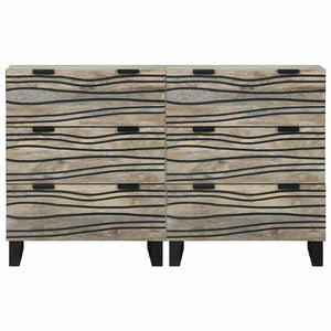 vidaXL Sideboards con cassetto 2 pcs Bianco 60 x 33.5 x 75 cm