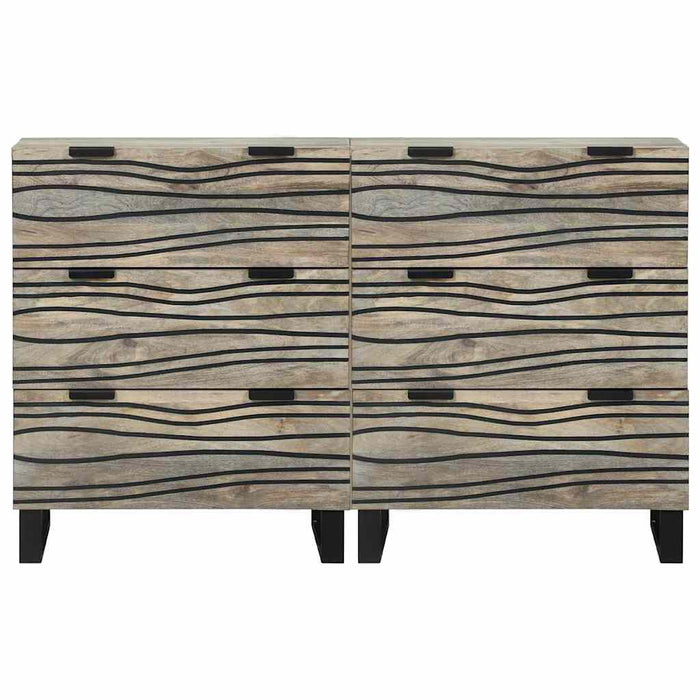 vidaXL Sideboards con cassetto 2 pcs Bianco 60 x 33.5 x 75 cm