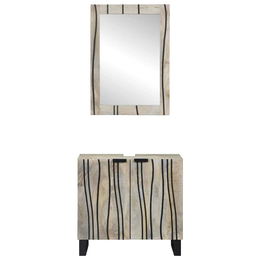 vidaXL Set di mobili per il bagno 2 pcs Bianco 62 x 33 x 58 cm