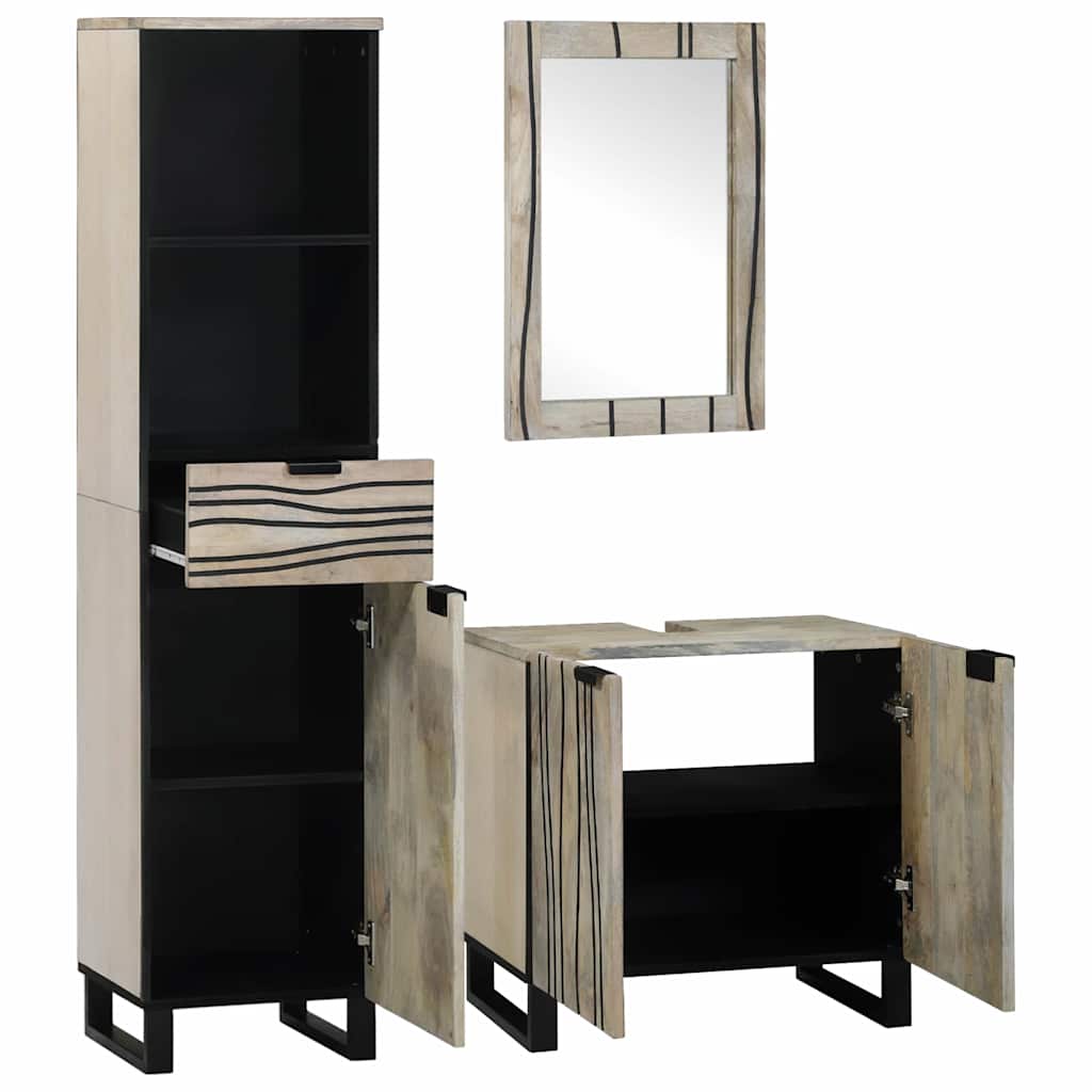 vidaXL Set di mobili per il bagno 3 pcs Bianco 38 x 33 x 160 cm