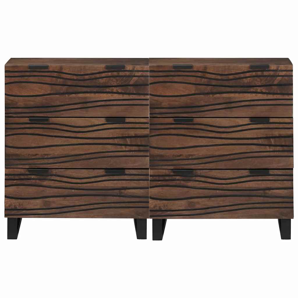 vidaXL Sideboards con cassetto 2 pcs Marrone 60 x 33.5 x 75 cm