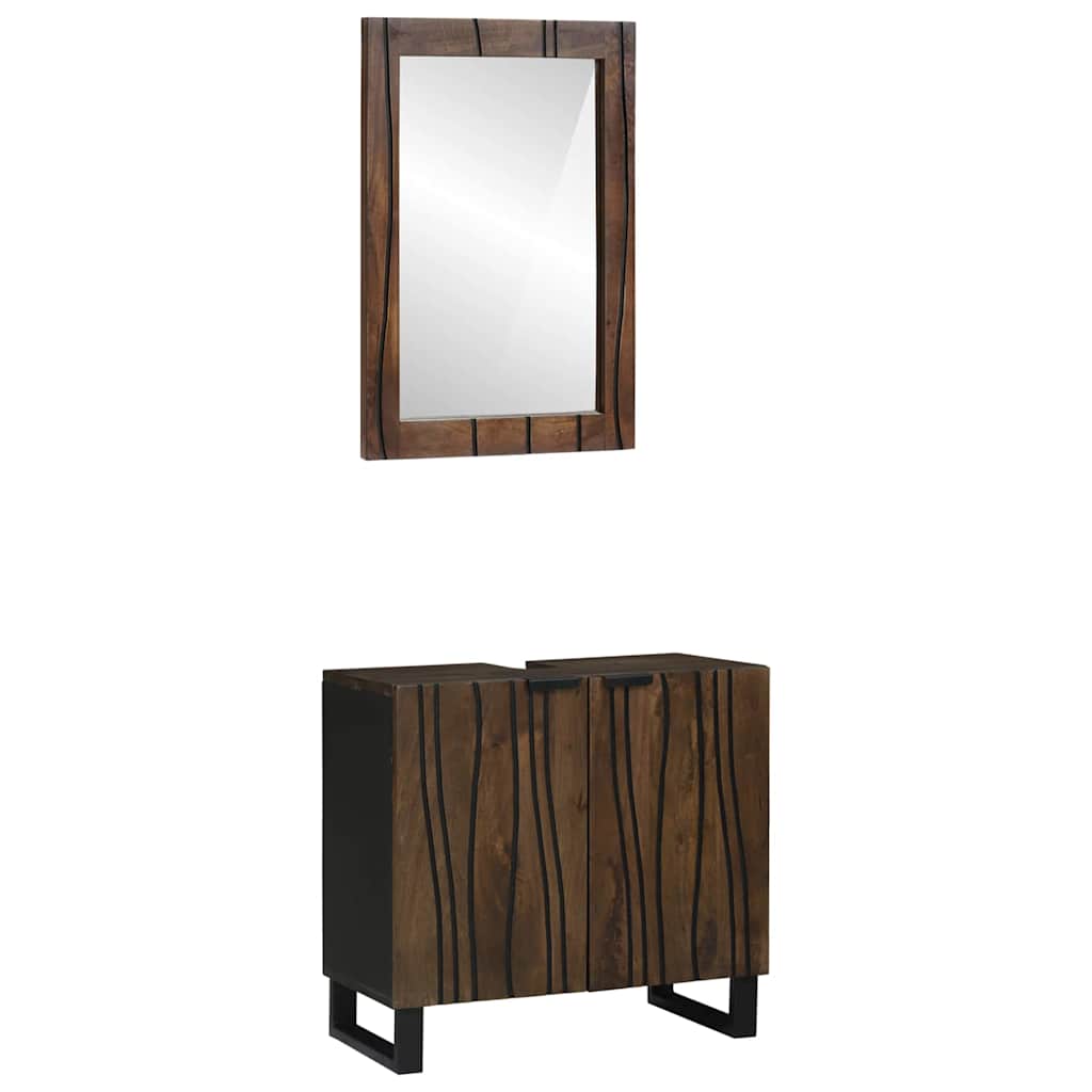 vidaXL Set di mobili per il bagno 2 pcs Noce Marrone 62 x 33 x 58 cm