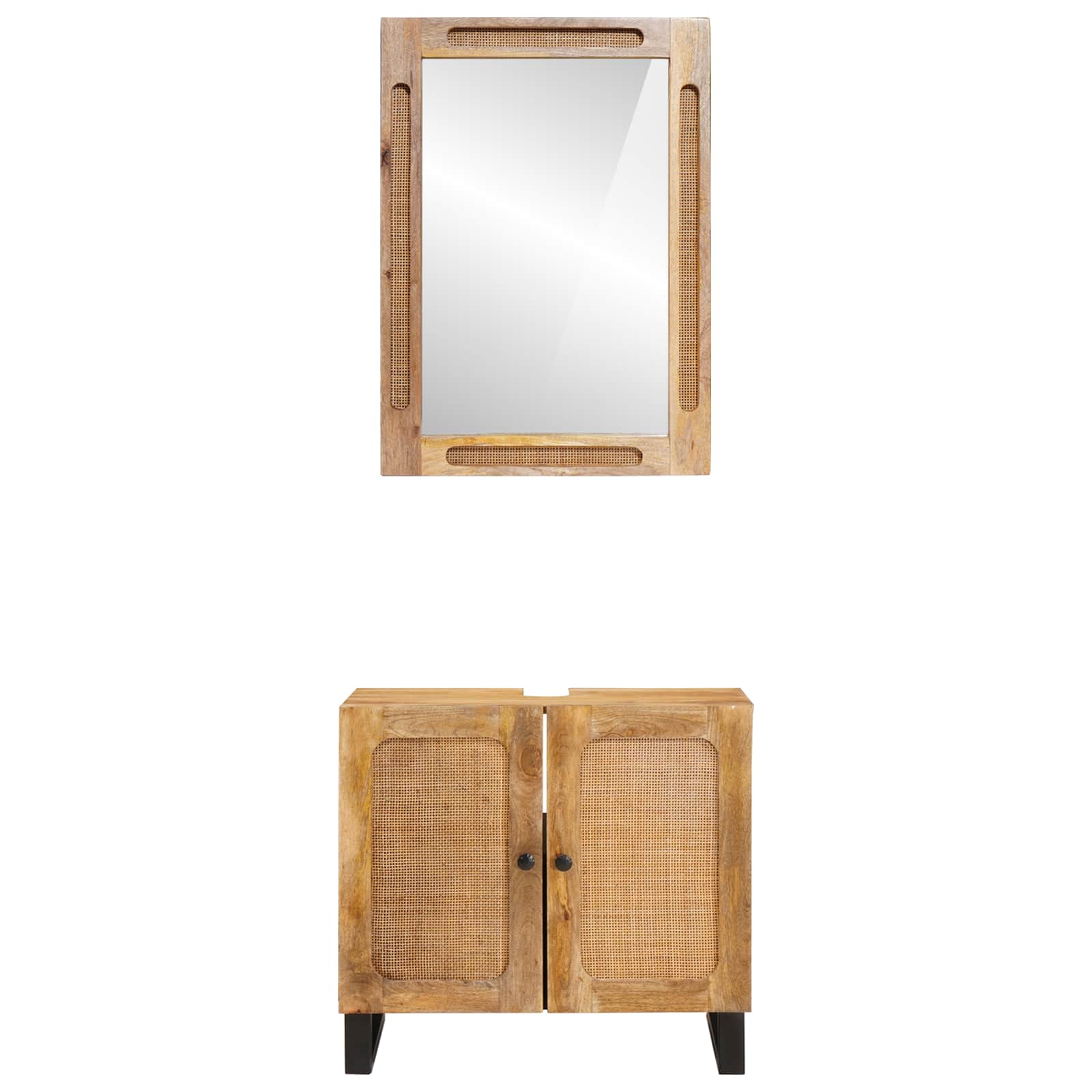 Set da Bagno con archiviazione Naturale Legno di mango massello 3310060