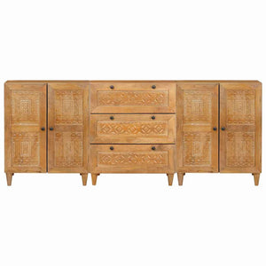vidaXL Credenza 3 pcs Marrone 60 x 33 x 75 cm legno massello di mango