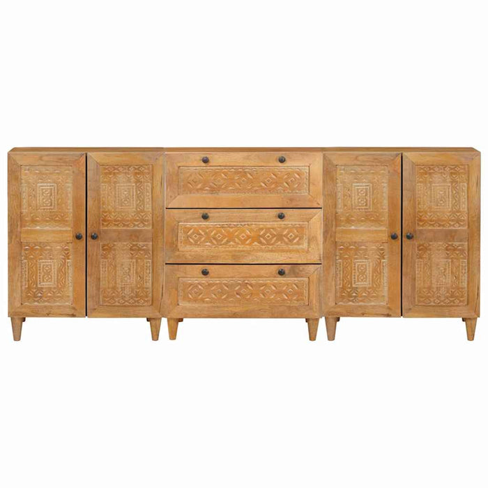 vidaXL Credenza 3 pcs Marrone 60 x 33 x 75 cm legno massello di mango