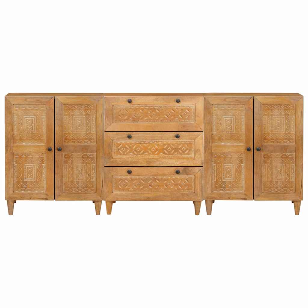 Credenza 3 pcs Marrone 60 x 33 x 75 cm legno massello di mango 3310065