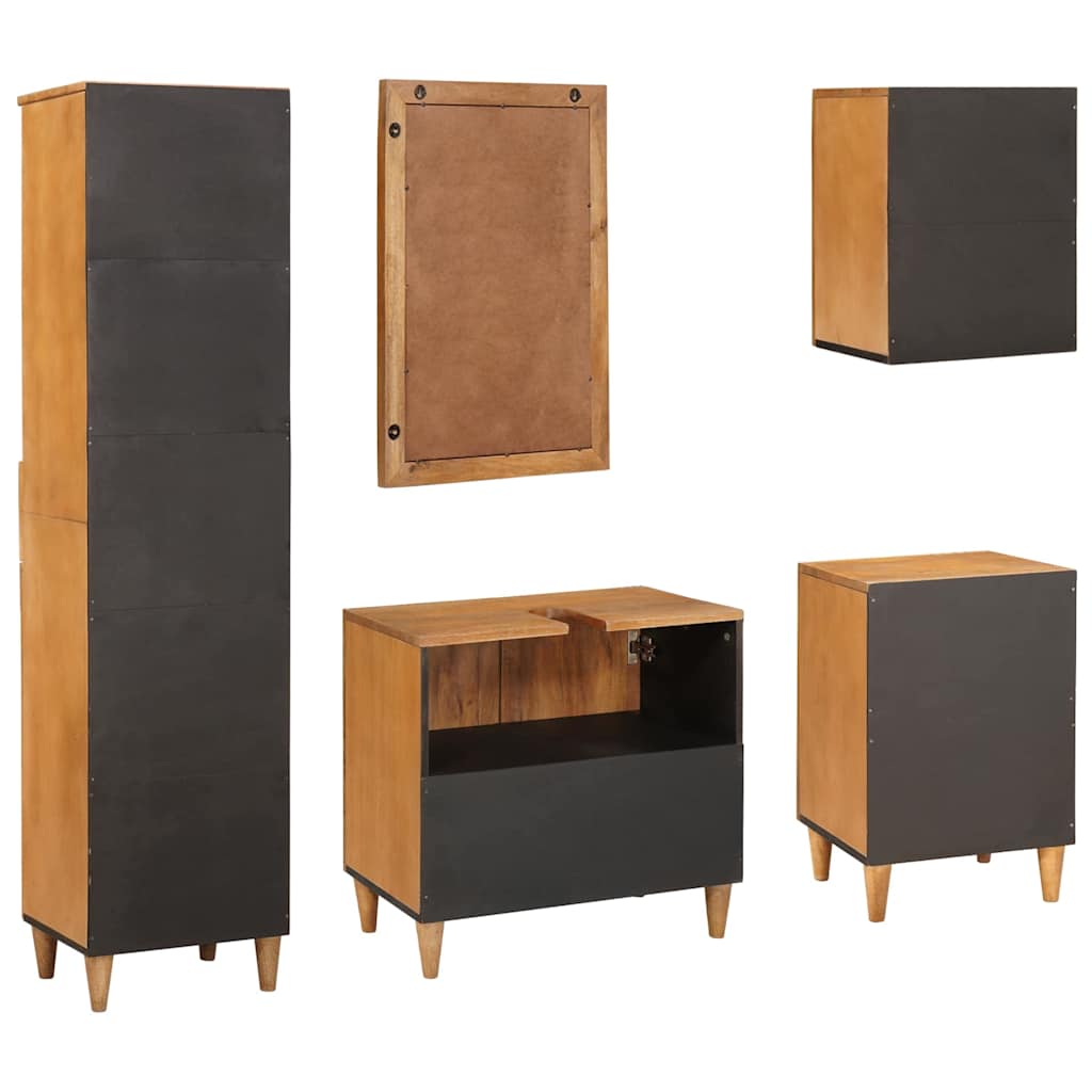 vidaXL Set di mobili per il bagno 5 pcs Marrone 38 x 33 x 160 cm