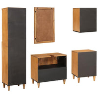 vidaXL Set di mobili per il bagno 5 pcs Marrone 38 x 33 x 160 cm