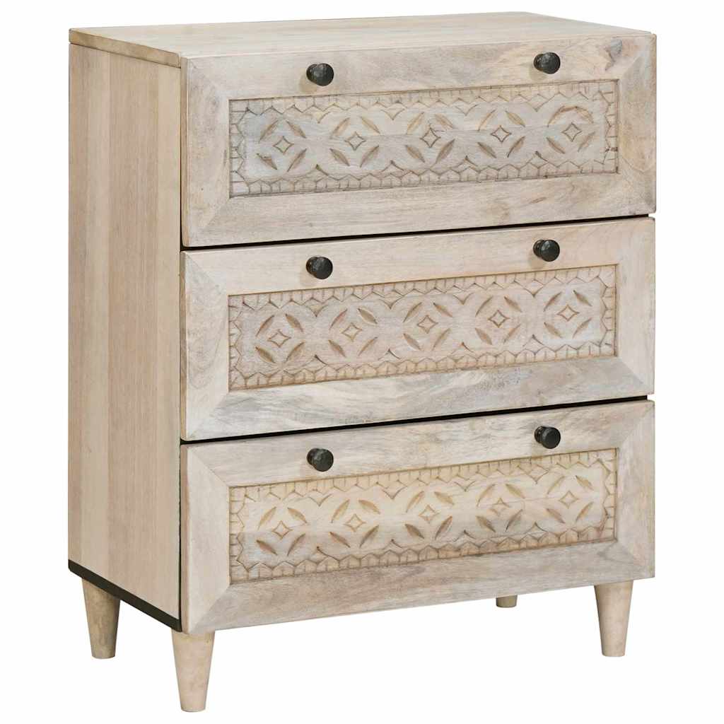 Credenza 2 pcs Bianco 60 x 33 x 75 cm legno massello di mango 3310070