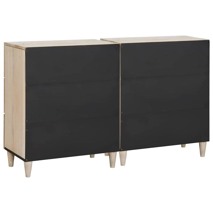 Credenza 2 pcs Bianco 60 x 33 x 75 cm legno massello di mango 3310070