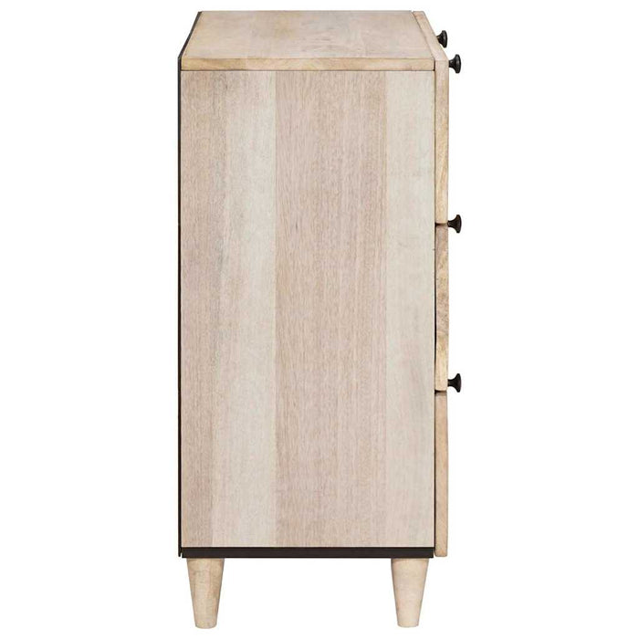 vidaXL Credenza 2 pcs Bianco 60 x 33 x 75 cm legno massello di mango