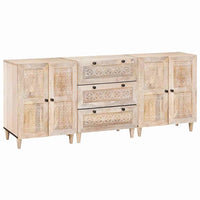 Credenza 3 pcs Bianco 60 x 33 x 75 cm legno massello di mango 3310071
