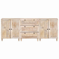 vidaXL Credenza 3 pcs Bianco 60 x 33 x 75 cm legno massello di mango