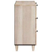 vidaXL Credenza 3 pcs Bianco 60 x 33 x 75 cm legno massello di mango