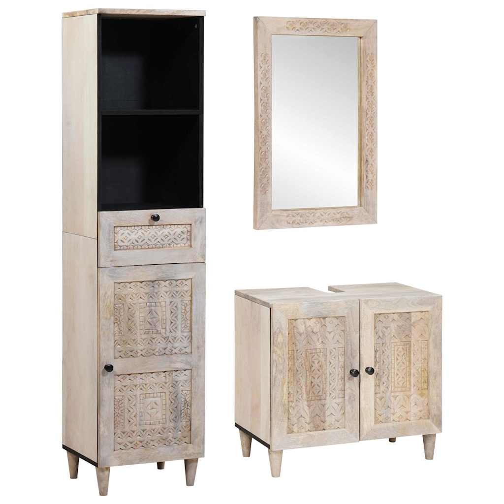 Set di mobili per il bagno 3 pcs Bianco 38 x 33 x 160 cm 3310073