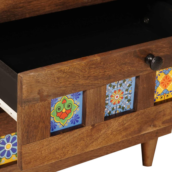 Credenza 2 pcs Noce 60 x 33,5 x 75 cm Legno di mango massello 3310088