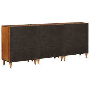 Credenza 3 pcs Noce Legno di mango massello 3310089