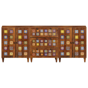 Credenza 3 pcs Noce Legno di mango massello 3310089