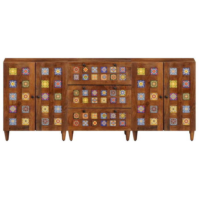 Credenza 3 pcs Noce Legno di mango massello 3310089